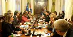 27 February 2019 The Speaker of the National Assembly of the Republic of Serbia Maja Gojkovic with the delegation of the European Parliament’s Committee on Foreign Affairs and Committee Chair David McAllister